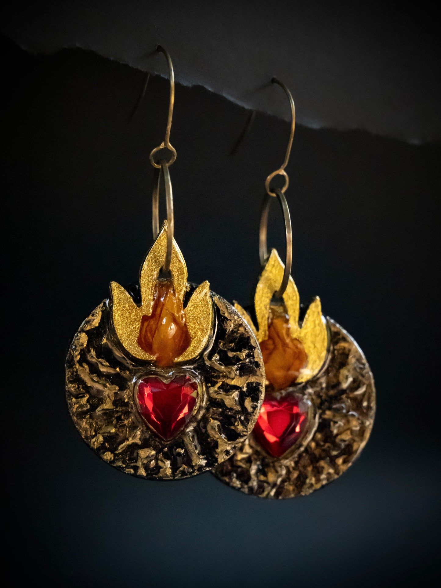 Sagrado Corazón -Nestled Rose Flames