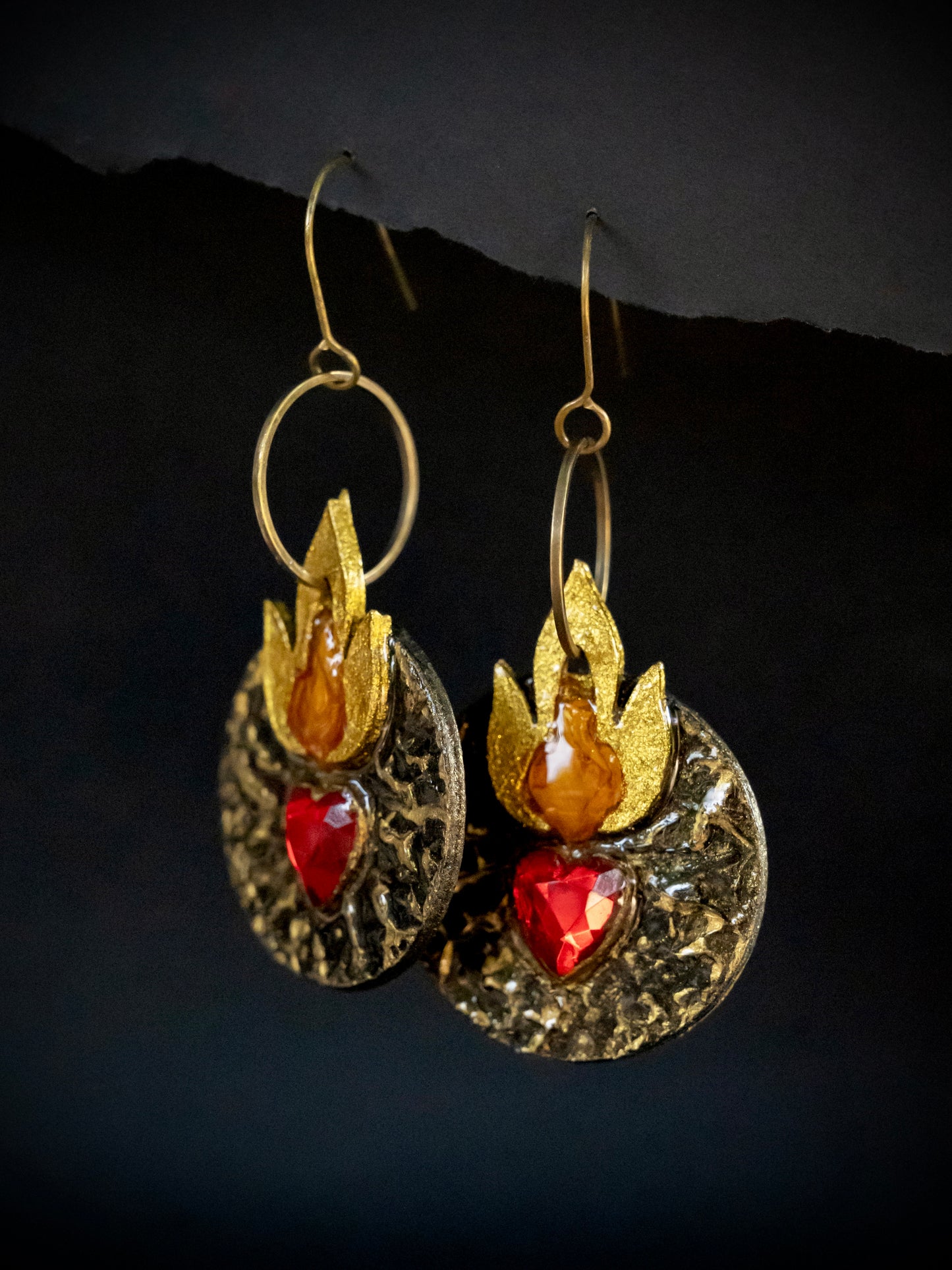 Sagrado Corazón -Nestled Rose Flames