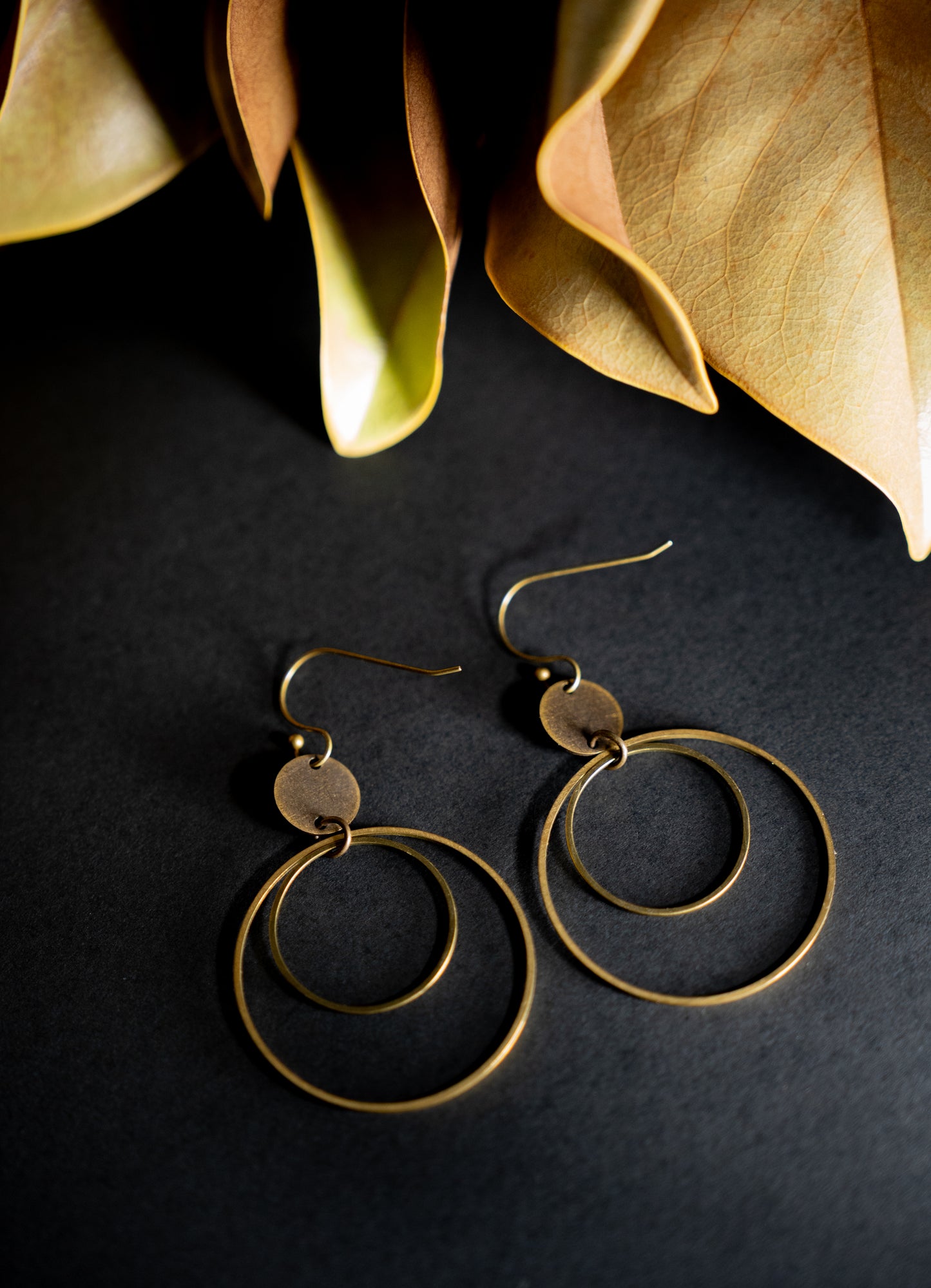 Medium Brass Hoop {Bronze and Antique Finish} 40mm-25mm