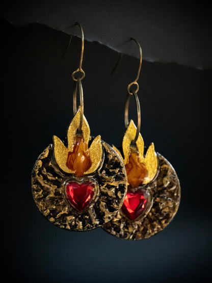 Sagrado Corazón -Nestled Rose Flames