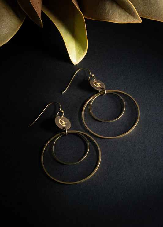 Medium Brass Hoop {Bronze and Antique Finish} 40mm-25mm