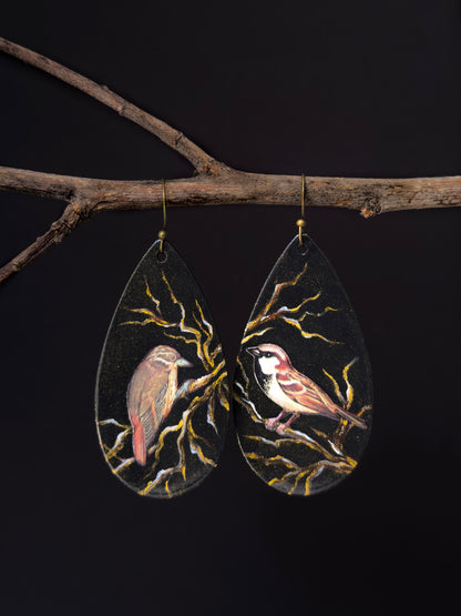Birds Perched on Gold Branches
