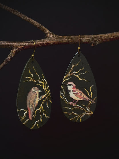 Birds Perched on Gold Branches